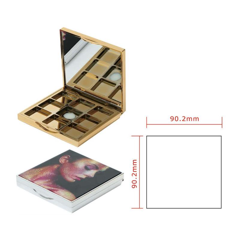 9-Pan Square Makeup Palette with Mirror 