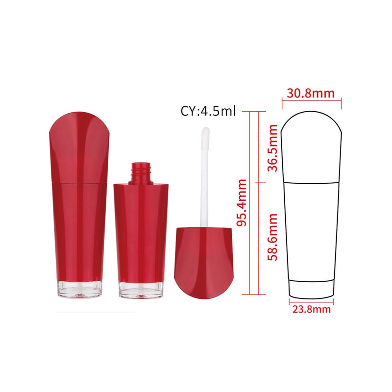 Red Tapered Lip Gloss Container
