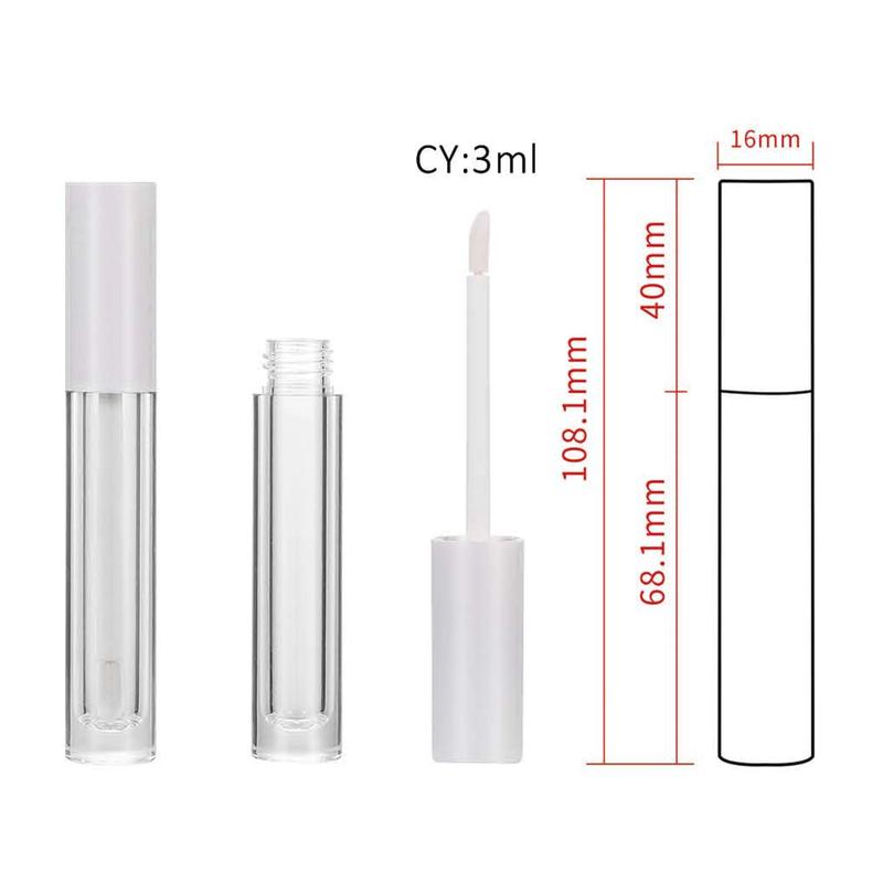 Modern 3ml lip gloss tube with slim clear body and matte cap. Ideal for portable lip gloss and serum packaging. Customizable, lightweight, and available for who...
