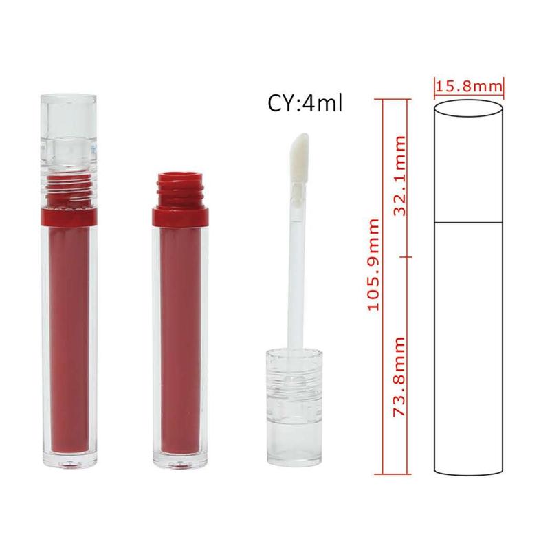Slim Round Lip Gloss Tube – Clear Body w