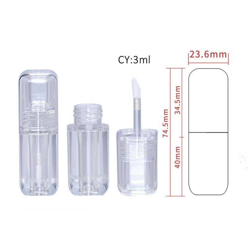 Clear Square Lip Gloss Tube – Rounded Ed