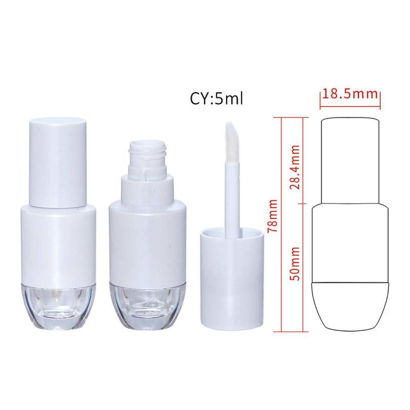 Oval-Base Lip Gloss Tube – White Body wi