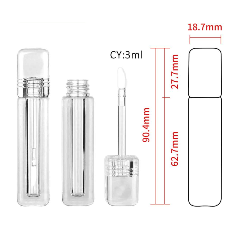 Clear Square Lip Gloss Tube
