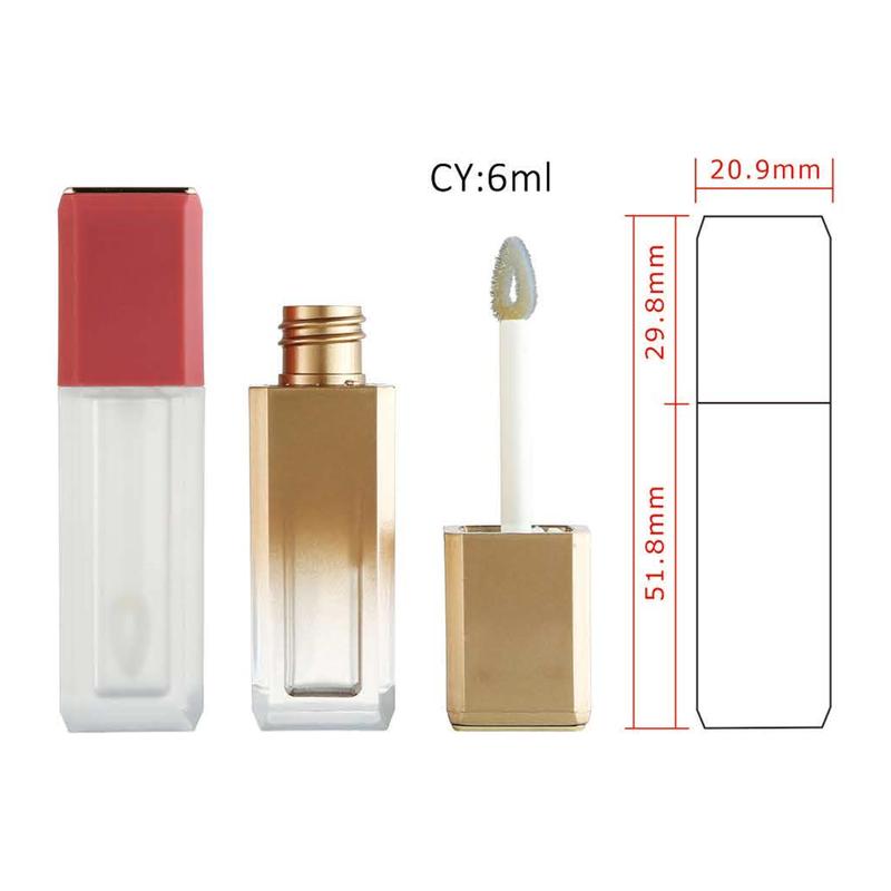 Square Lip Gloss Tube with Heart-Shaped 