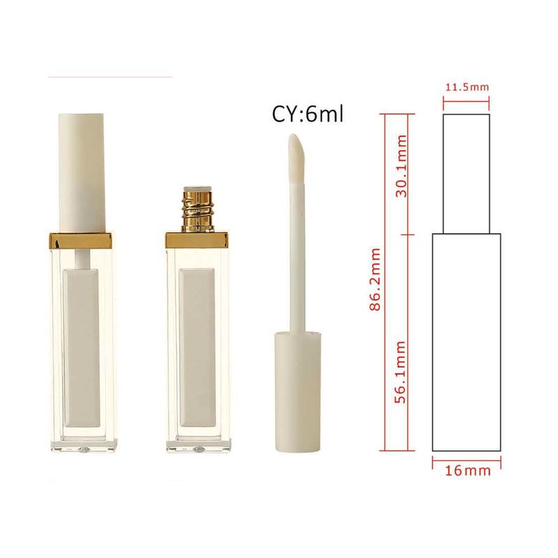 Square Transparent Lip Gloss Tube with L