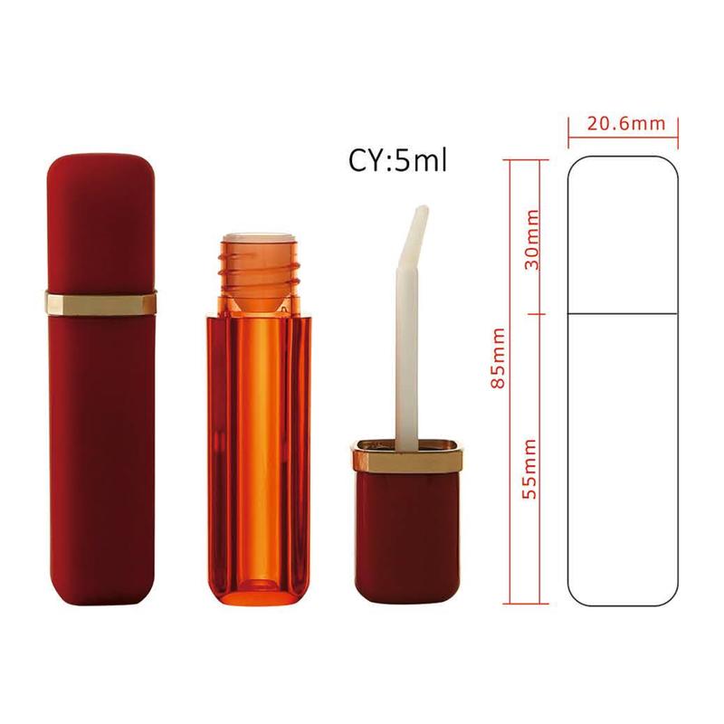 Square Lip Gloss Tube with Rubber Paint 