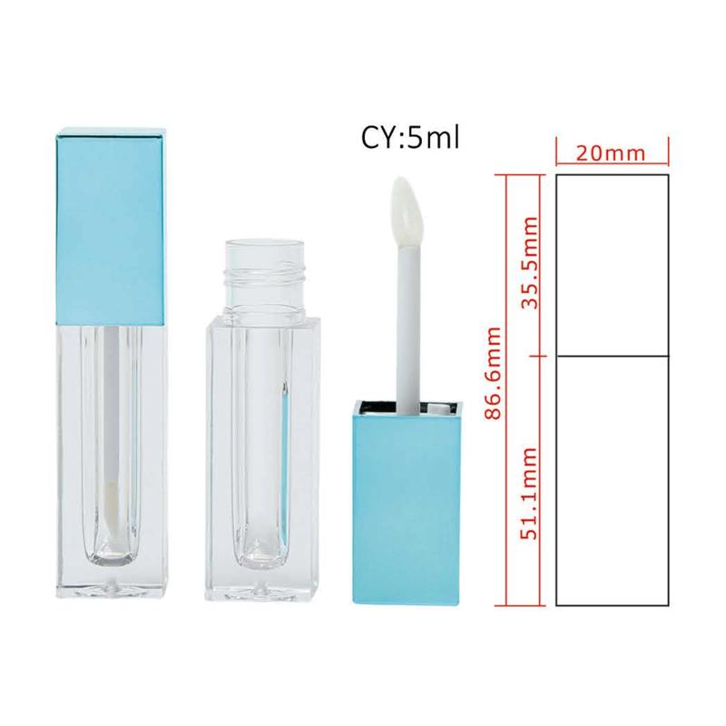 Square Lip Gloss Tube with Heart-Shaped 