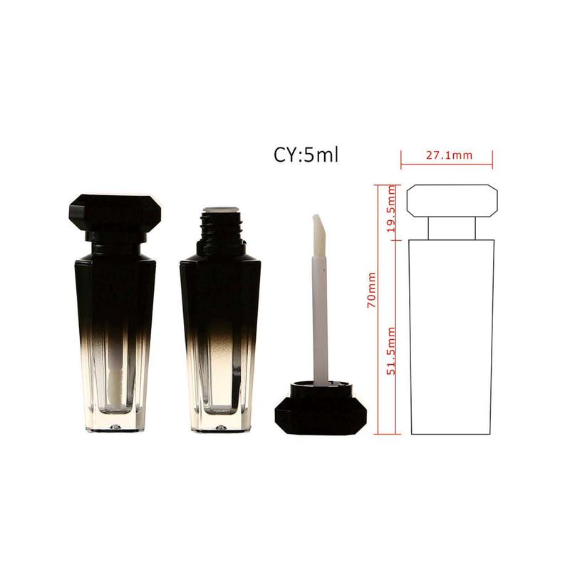Octagonal Lip Gloss Tube with Black Grad