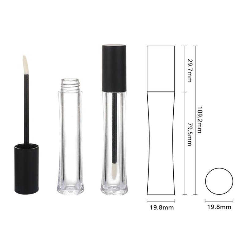 Slim Curved Lip Gloss Tube – Black Matte