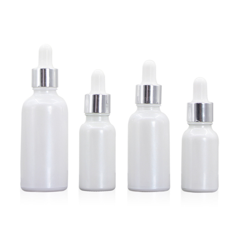 Pearl White Glass Dropper Bottle Series 