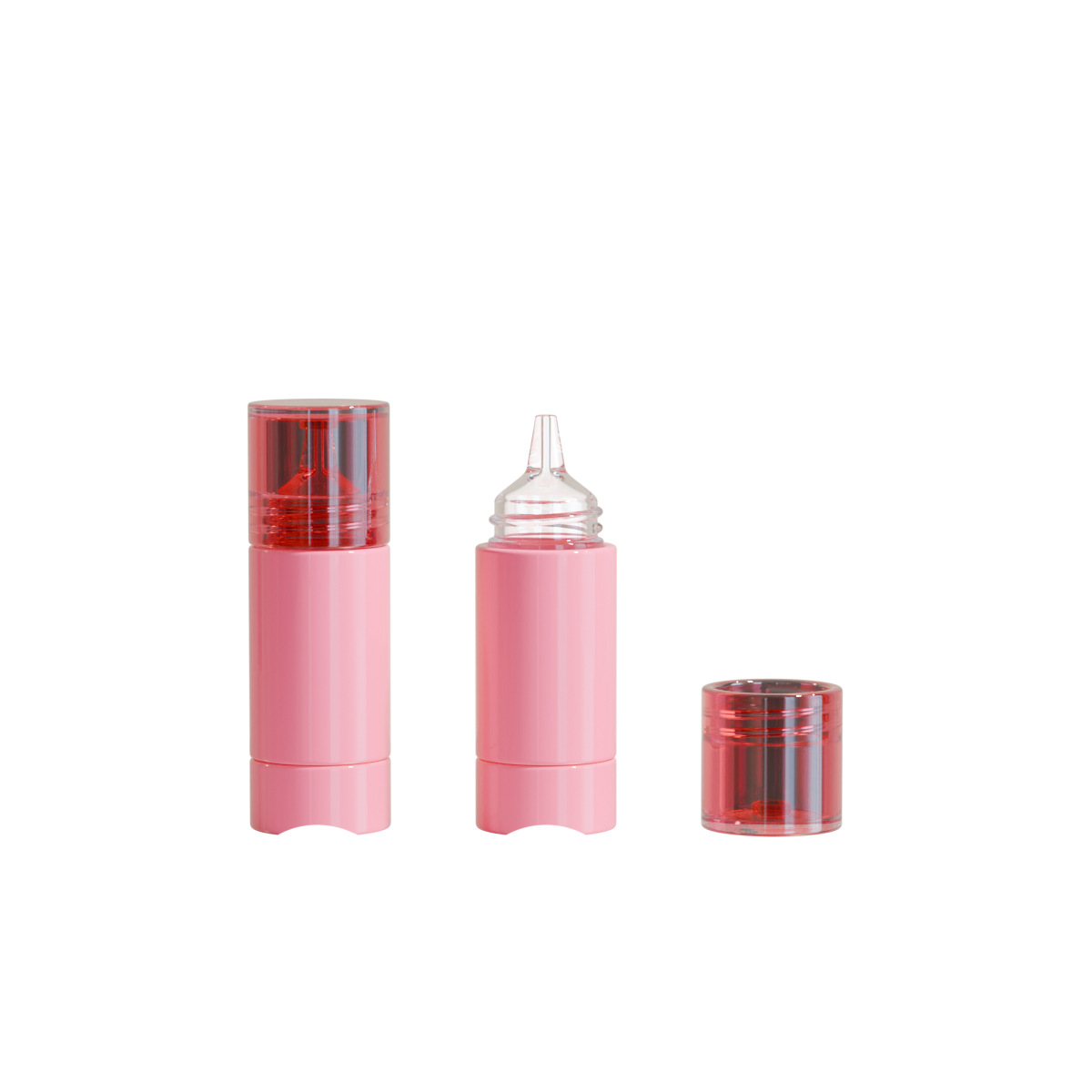 Press-to-Dispense Round Plastic Bottle w