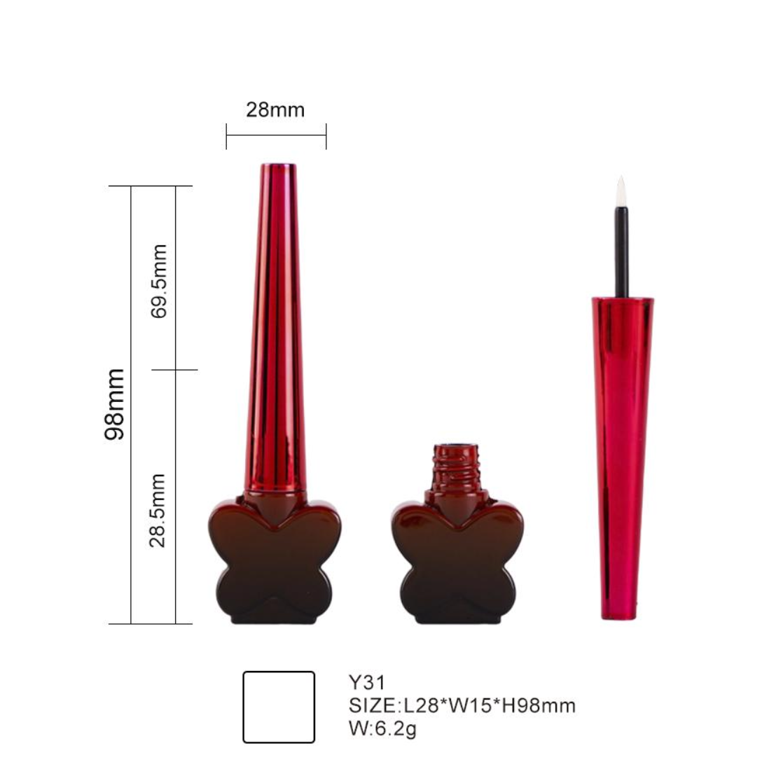 Flower-Base Long-Cap Liquid Eyeliner Tub