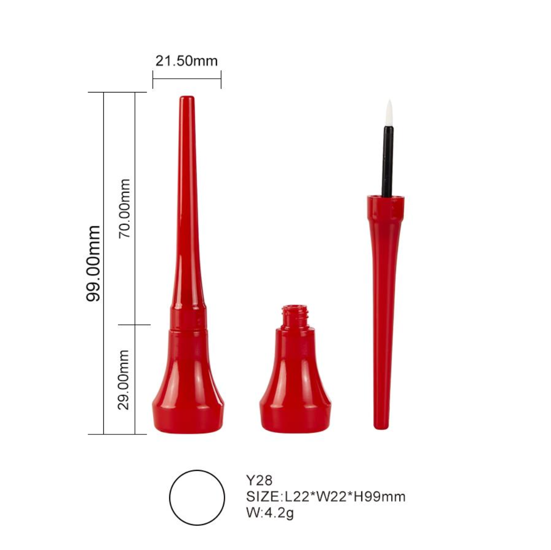 Flared-Base Long-Cap Liquid Eyeliner Tub