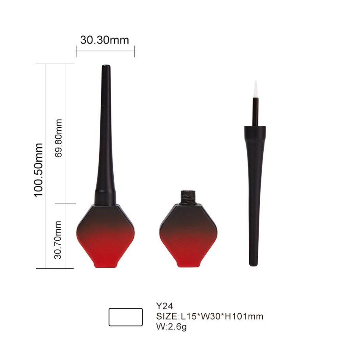 Rhombus-Base Liquid Eyeliner Tube with L