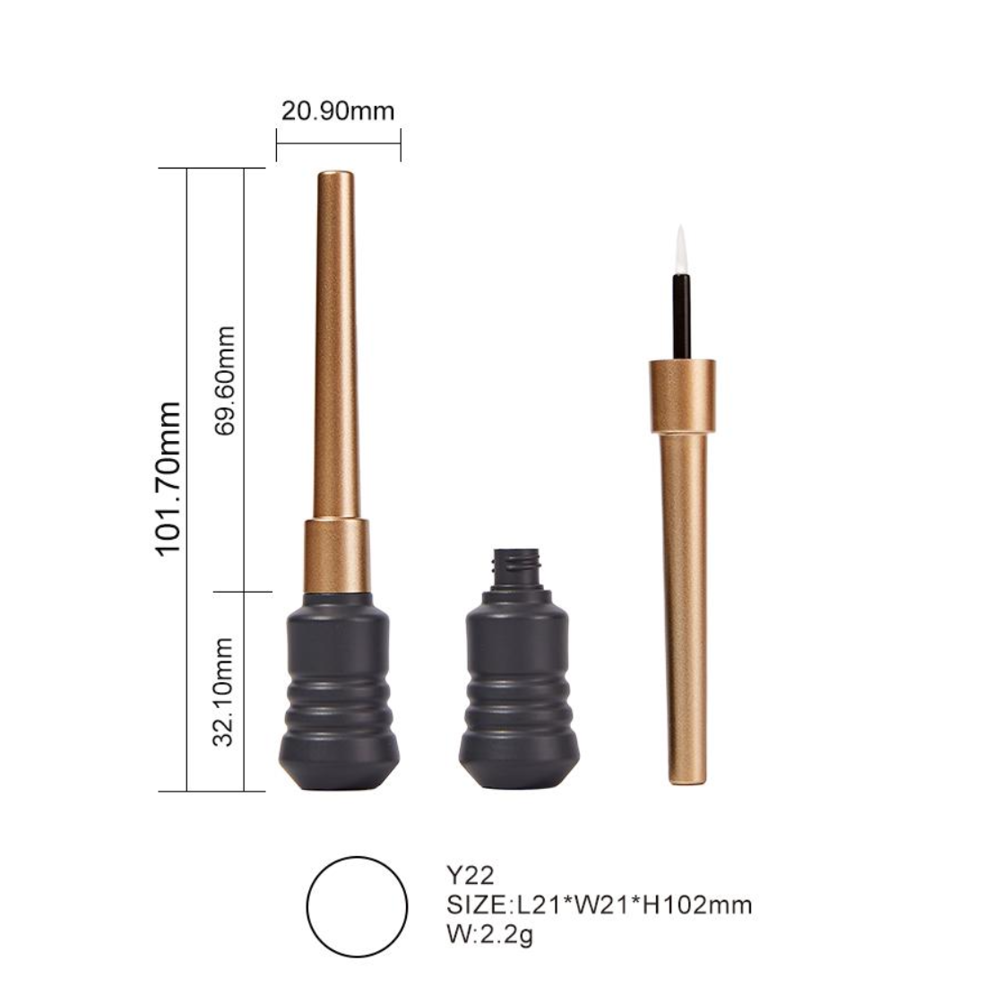 Ribbed Cylindrical Base Liquid Eyeliner 