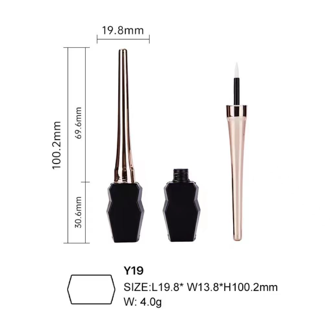 Hexagon-Base Liquid Eyeliner Tube with L