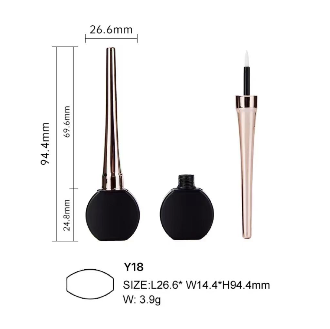 Oval-Base Liquid Eyeliner Tube with Long